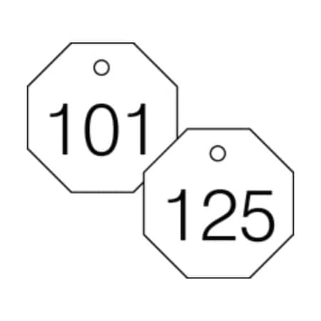 Accuform Engraved Numbered Tags, HS-Laminate, 3 in W, 25 PK TDG826WT